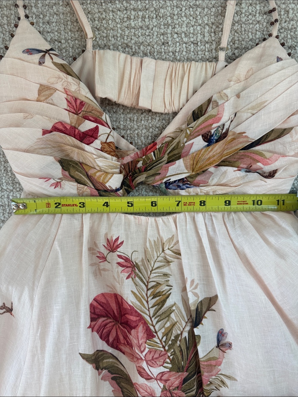 Zimmermann Ascension Twist Front Dress in Cream Palm Floral NWT - Size US 6 - Picture 8 of 13